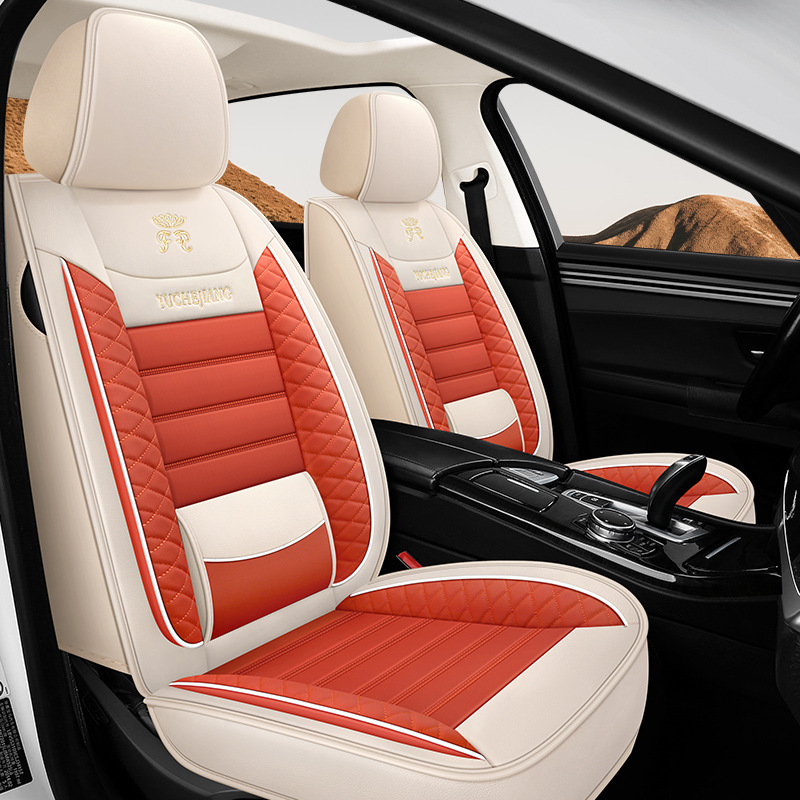 Car seat cushion, fully wrapped with Nappa leather, universal seat for all seasons