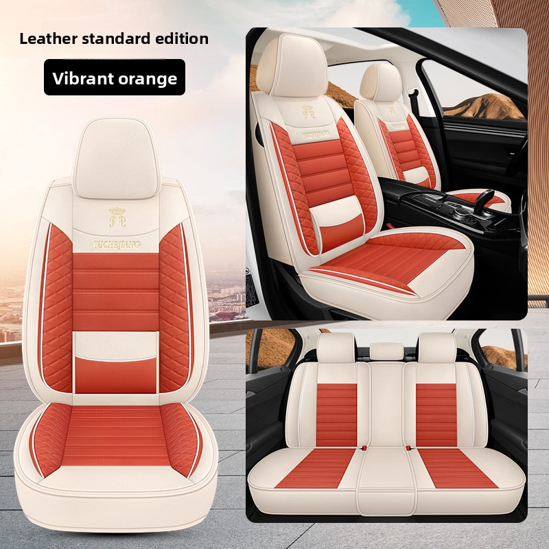 Car seat cushion, fully wrapped with Nappa leather, universal seat for all seasons